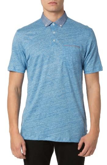 Men's Good Man Brand Slub Linen Jersey Polo - Blue