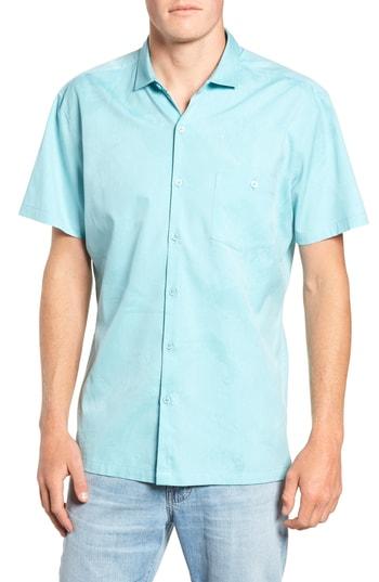 Men's Tori Richard Seas The Day Trim Fit Camp Shirt - Blue
