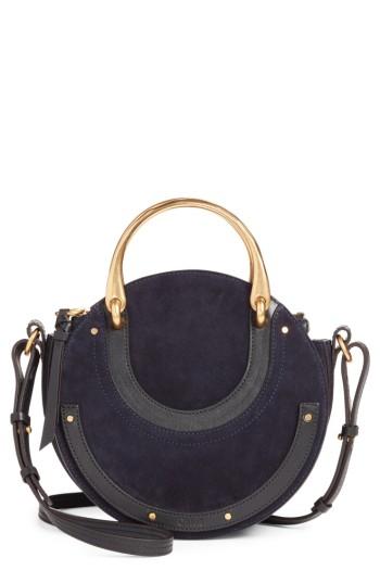 Chloe Small Pixie Top Handle Suede Satchel - Grey