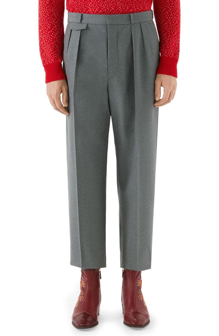 Men's Gucci High Waist Wide Leg Trousers