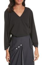Women's Tibi Cinched Sleeve Top - Black