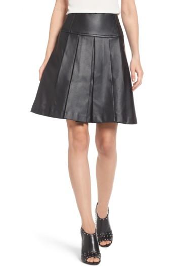 Women's Michael Michael Kors Pleat Faux Leather Skirt