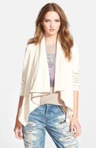 Women's Blanknyc 'private Practice' Drape Front Mixed Media Jacket