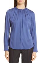 Women's Boss Banora Stretch Silk Blouse - Blue
