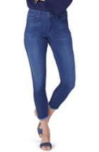 Women's Nydj Ami Side Slit Fringe Hem Skinny Jeans - Blue