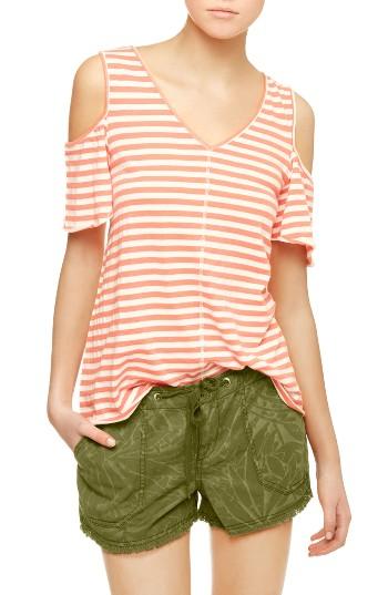 Women's Sanctuary Dahlia Stripe Cold Shoulder Tee