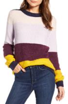 Women's Vince Camuto Asymmetrical Colorblock Tunic Sweater, Size - Black