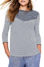 Women's Boden Yoke Detail Print Top - Blue