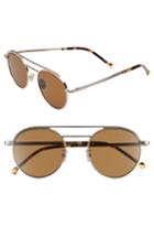 Men's Cutler And Gross 50mm Polarized Round Sunglasses - Gold/ Brown