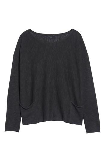 Women's Eileen Fisher Organic Linen & Cotton Knit Boxy Top - Grey