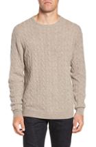 Men's Nordstrom Men's Shop Cashmere Cable Knit Sweater - Beige