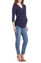 Women's Lilac Clothing Michelle Surplice Maternity/nursing Top - Blue