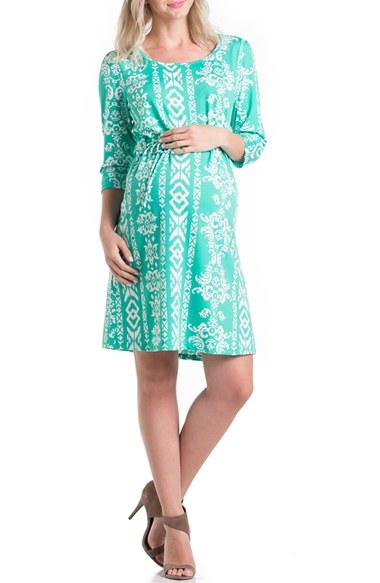 Women's Lilac Clothing Print Maternity Dress