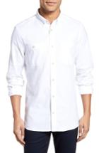 Men's French Connection Regular Fit Overwash Oxford Sports Shirt - White