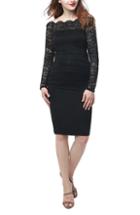 Women's Kimi And Kai Hannah Convertible Off-the-shoulder Maternity Sheath Dress - Black
