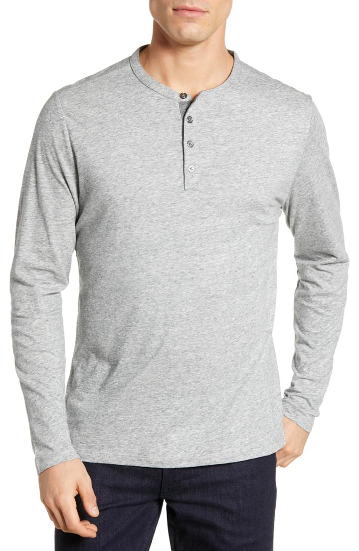 Men's Robert Barakett Flynn Long Sleeve Henley - Grey