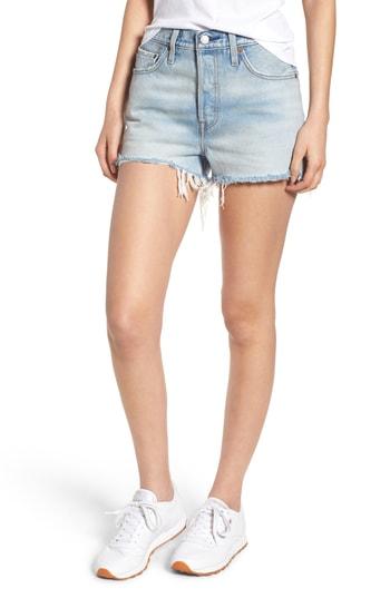 Women's Levi's 501 High Waist Denim Shorts - Blue
