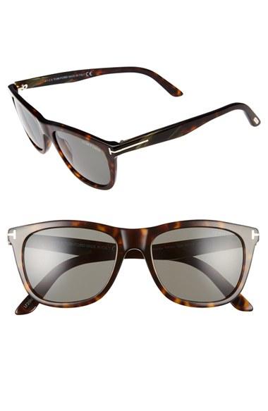 Women's Tom Ford Andrew 54mm Sunglasses - Havana/ Green Horn/ Green