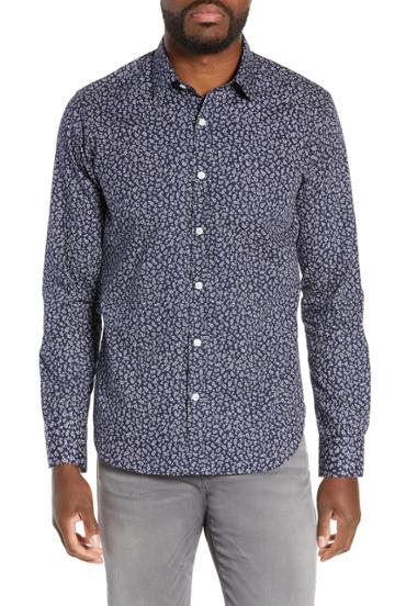 Men's Jeff Gig Harbor Slim Fit Floral Print Sport Shirt - Blue