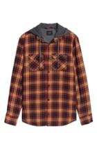 Men's Globe 'alford' Trim Fit Long Sleeve Plaid Hooded Shirt