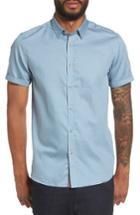 Men's Ted Baker London Lashore Basketweave Print Woven Shirt (l) - Blue