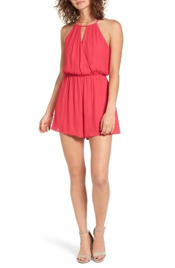 Women's Lush Keyhole Romper - Pink