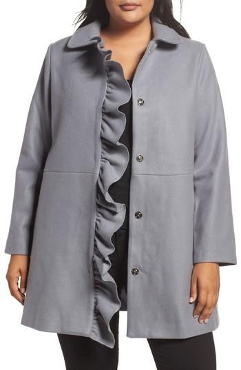 Women's Lost Ink Frill Car Coat