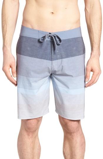 Men's Travis Mathew Seegrid Fit Board Shorts, Size 30 - Blue