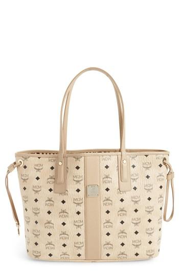 Mcm Medium Liz Reversible Shopper - Beige