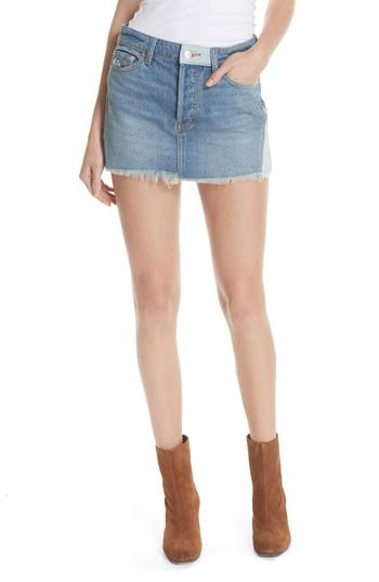 Women's Free People Patched Denim Miniskirt