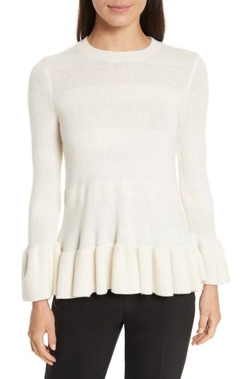 Women's Kate Spade New York Bell Cuff Textured Sweater - Ivory