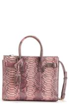 Saint Laurent 'baby Sac De Jour' Genuine Python Tote - Pink