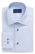 Men's David Donahue Slim Fit Check Dress Shirt .5 - 32/33 - Blue