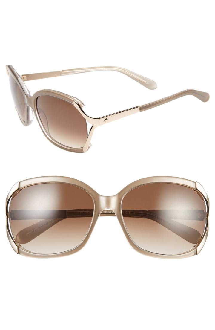Women's Kate Spade New York 'laurie' 57mm Sunglasses - Pebble