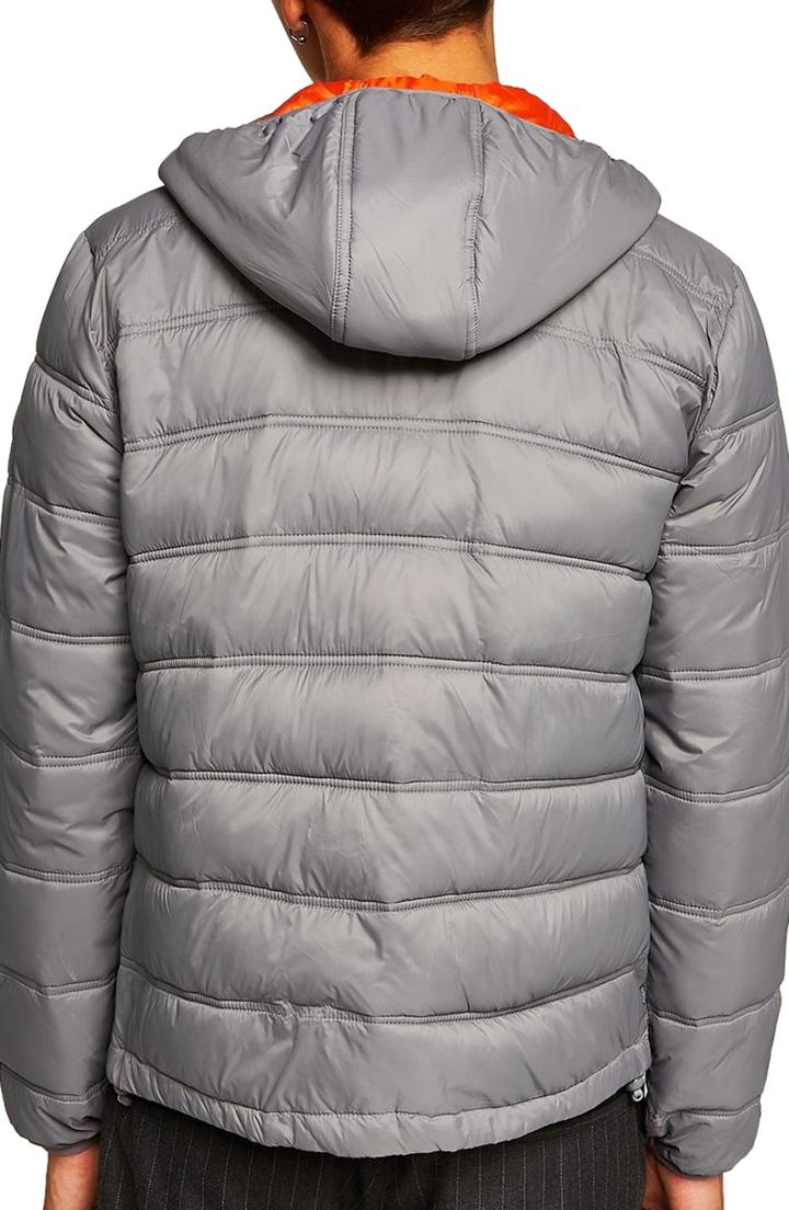Men's Topman Terrain Classic Fit Quilted Jacket, Size - Grey