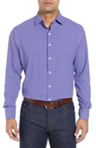 Men's Peter Millar Hills Regular Fit Check Performance Sport Shirt - Blue
