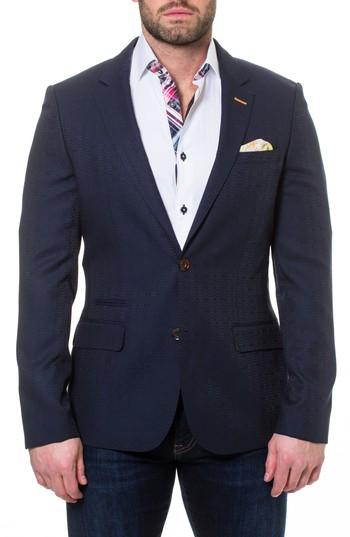 Men's Maceoo Socrate Scale Textured Sport Coat (s) - Blue