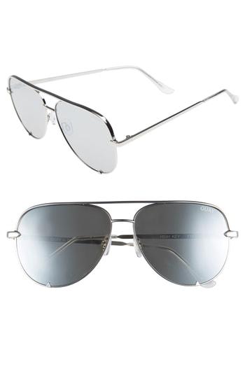 Women's Quay Australia X Desi Perkins High Key 62mm Aviator Sunglasses - Silver/ Silver