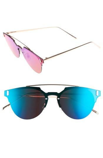 Women's Leith 50mm Mirrored Round Sunglasses -