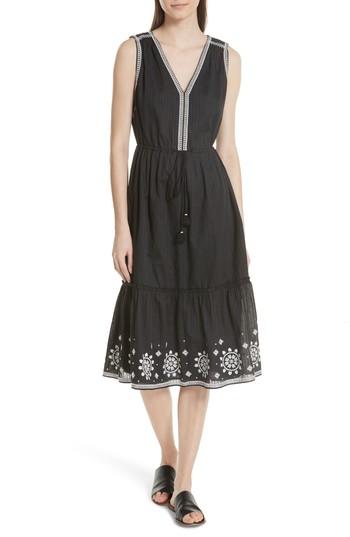 Women's Kate Spade New York Mosaic Embroidered Midi Dress - Black