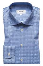 Men's Eton Contemporary Fit Pattern Dress Shirt .5 - Blue