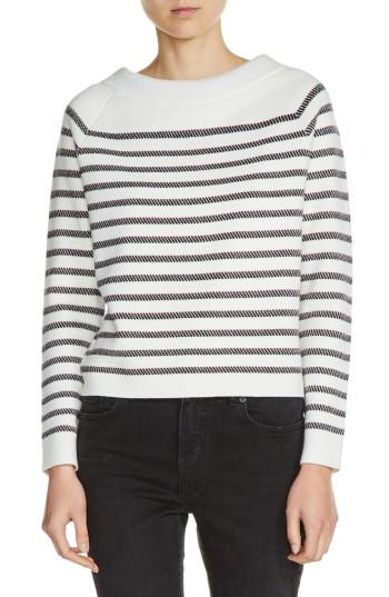 Women's Maje Bow Back Stripe Sweater