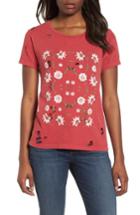 Women's Lucky Brand Flowers Distressed Tee - Red