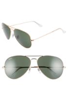 Women's Ray-ban 62mm Aviator Sunglasses - Gold/ Green Solid