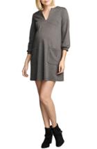 Women's Maternal America Stripe Maternity Dress - Grey