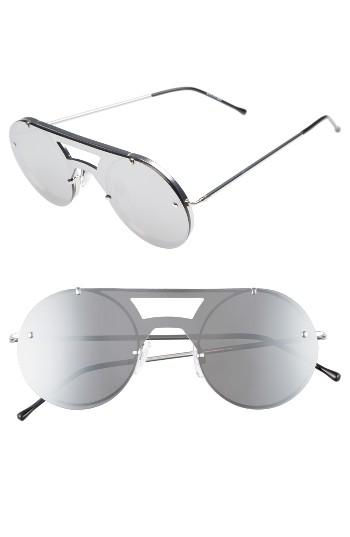 Women's Spitfire Algorithm Frameless Sunglasses - Silver/ Silver Mirror