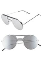 Women's Spitfire Algorithm Frameless Sunglasses - Silver/ Silver Mirror