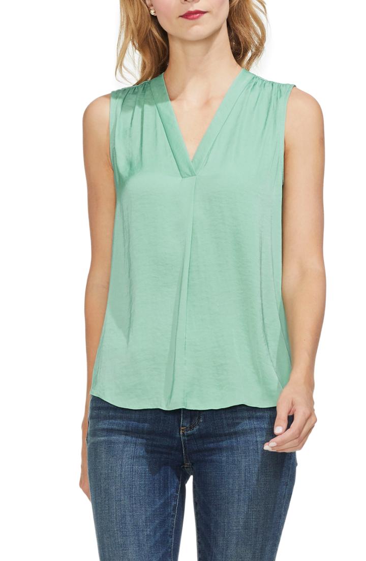 Women's Vince Camuto Sleeveless Rumple Blouse - Green