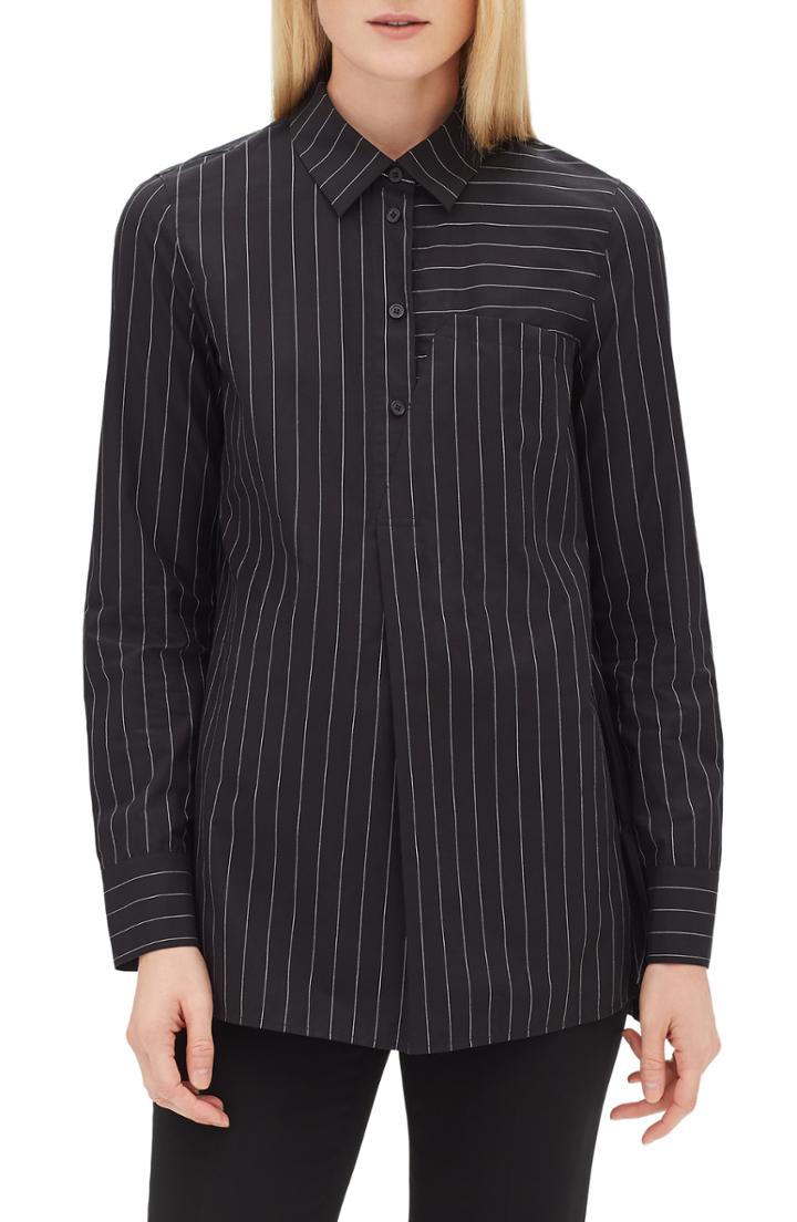 Women's Lafayette 148 New York Casper Stripe Cotton Blouse