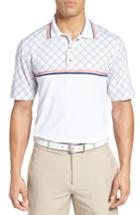 Men's Bobby Jones Xh20 Raker Print Stretch Golf Polo, Size - White